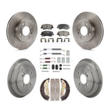 Front Rear Disc Brake Rotors Ceramic Pads And Drum Kit (7Pc) For Kia Rio K8T-105824