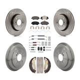 Front Rear Disc Brake Rotors Ceramic Pads And Drum Kit (7Pc) For Kia Rio Hyundai Accent K8T-105825