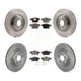 Front Rear Disc Brake Rotors Ceramic Pad Kit For 2016 Jaguar XJ With Manual Parking K8T-105848
