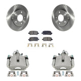 Rear Brake Rotor Ceramic Pad Kit With Calipers For Chevrolet Impala Pontiac Grand Prix