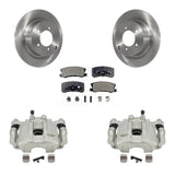 Rear Brake Rotor Ceramic Pad Kit With Calipers For Mitsubishi Lancer Dodge Caliber RVR