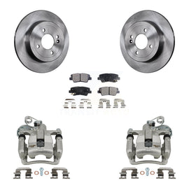 Rear Disc Brake Rotors And Ceramic Pads Kit With Calipers For 2012-2016 Hyundai Accent