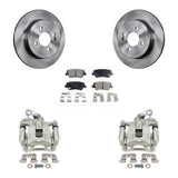 Rear Disc Brake Rotors And Ceramic Pads Kit With Calipers For 2012-2016 Hyundai Accent