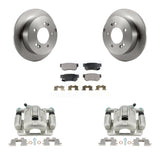 Rear Brake Rotors Ceramic Pad Kit With Calipers For Hyundai Sonata Kia Optima Magentis