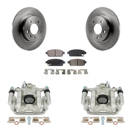 Rear Disc Brake Rotors & Ceramic Pad Kit With Calipers For 2013 Chevrolet Cruze LT/LTZ