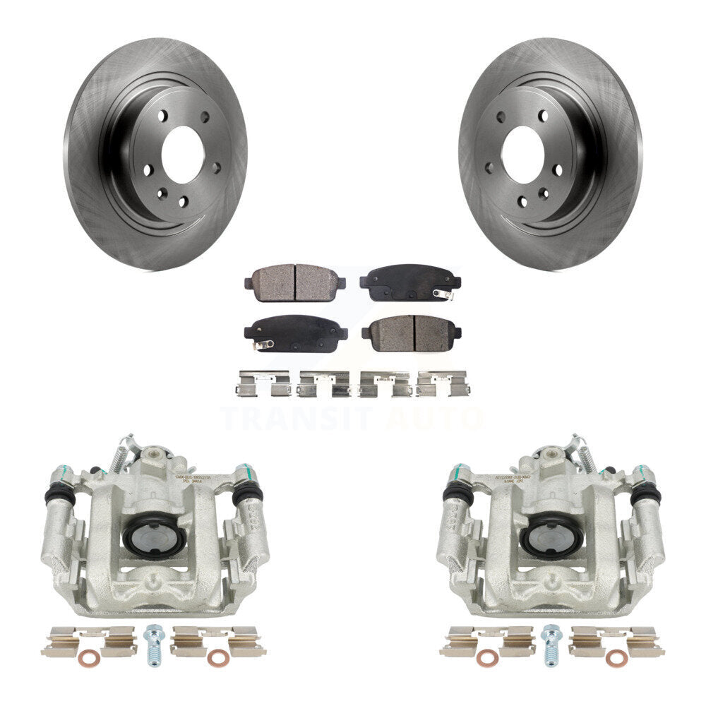 Rear Brake Rotor & Ceramic Pad Kit With Calipers For Chevrolet Cruze Volt Cadillac ELR