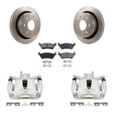 Rear Brake Rotors Ceramic Pad Kit With Calipers For 12-14 Ford F-150 With 7 Lug Wheels