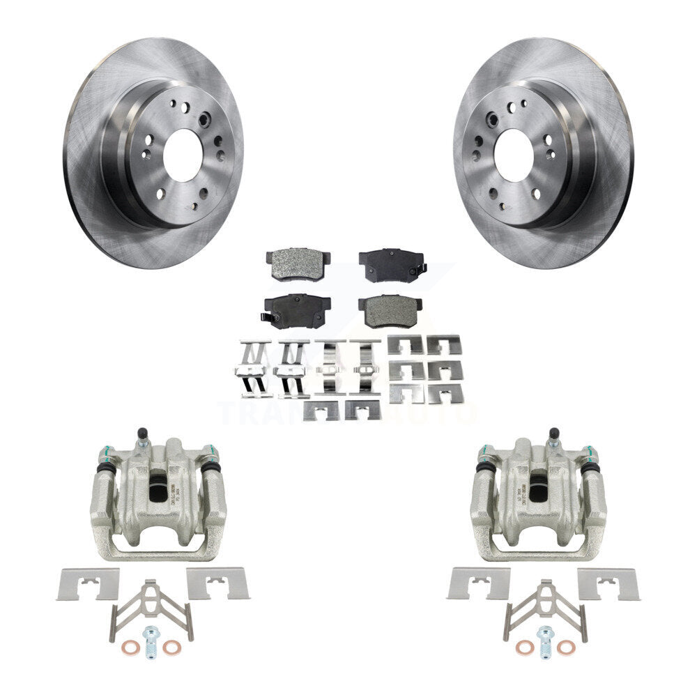 Rear Disc Brake Rotors And Ceramic Pads Kit With Calipers For Acura TL Honda Element