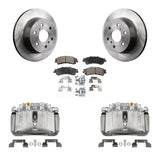 Rear Brake Caliper Rotor Ceramic Pad Kit For 07 GMC Sierra 1500 Classic With 7200 Lb GVW KC8-100077T