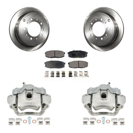 Rear Brake Rotor And Ceramic Pad Kit With Calipers For Lexus LX570 Toyota Land Cruiser