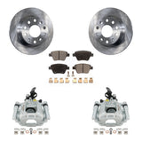 Rear Disc Brake Rotors And Ceramic Pads Kit With Calipers For Volkswagen GTI Eos