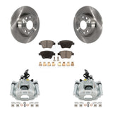 Rear Brake Rotor Ceramic Pad Kit With Calipers For Volkswagen Jetta Passat Golf GTI A3