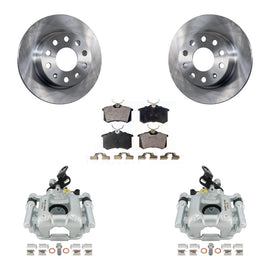 Rear Disc Brake Rotors And Ceramic Pads Kit With Calipers For 2010 Audi A3 GAS engine