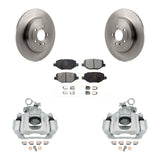 Rear Disc Brake Rotors And Ceramic Pads Kit With Calipers For Ford Edge Lincoln MKX