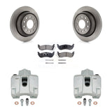 Rear Brake Rotors & Ceramic Pad Kit With Calipers For 2003-2011 Lincoln Town Car Sedan