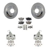 Rear Brake Rotors & Ceramic Pad Kit With Calipers For Hyundai Elantra Disc rear brakes