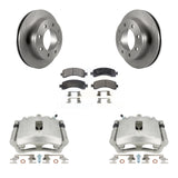 Rear Brake Rotor And Ceramic Pad Kit With Calipers For Chevrolet Express 3500 2500 GMC