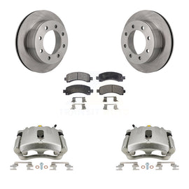 Rear Brake Rotor And Ceramic Pad Kit With Calipers For Chevrolet Express 3500 2500 GMC