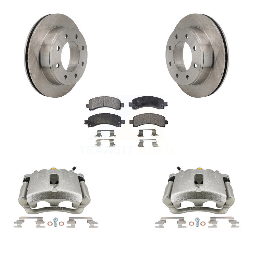 Rear Brake Rotor And Ceramic Pad Kit With Calipers For Chevrolet Express 2500 3500 GMC