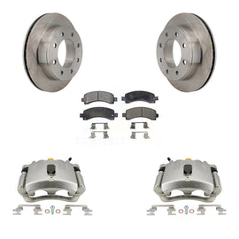 Rear Brake Rotor And Ceramic Pad Kit With Calipers For Chevrolet Express 2500 3500 GMC