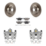 Rear Brake Caliper Rotor Ceramic Pad Kit For 17 Lincoln Continental With 14mm Wheel Lugs KC8-100154T