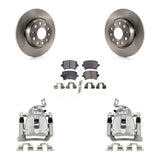 Rear Disc Brake Caliper Rotors And Ceramic Pads Kit For 2008 Volkswagen Passat 2.0L KC8-100179T