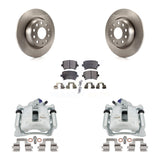 Rear Disc Brake Rotors And Ceramic Pads Kit With Calipers For Volkswagen Tiguan CC