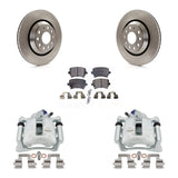 Rear Disc Brake Rotors And Ceramic Pads Kit With Calipers For Volkswagen CC Passat