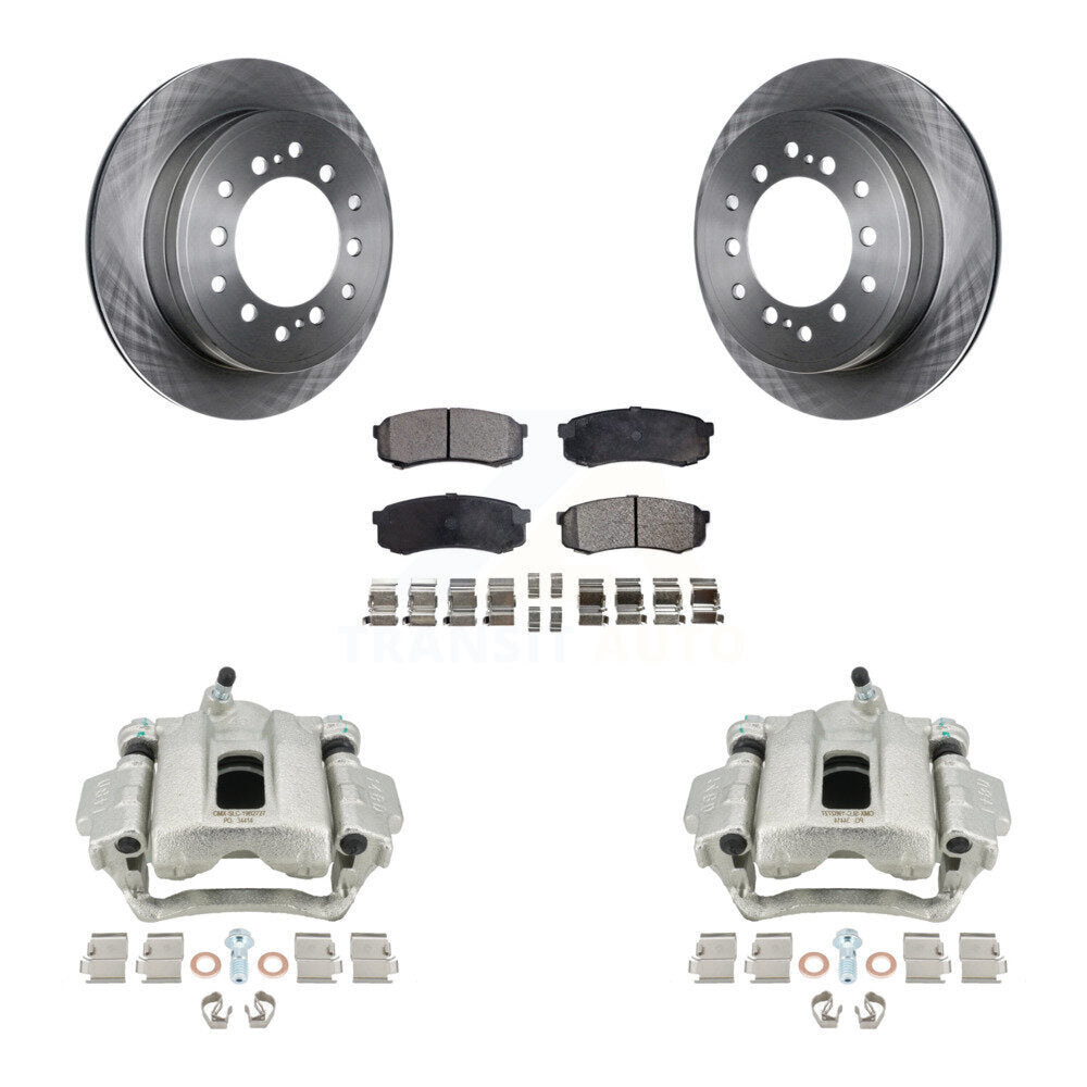 Rear Disc Brake Rotors & Ceramic Pad Kit With Calipers For 2010-2014 Toyota FJ Cruiser