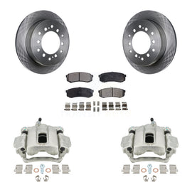 Rear Disc Brake Rotors & Ceramic Pad Kit With Calipers For 2010-2014 Toyota FJ Cruiser