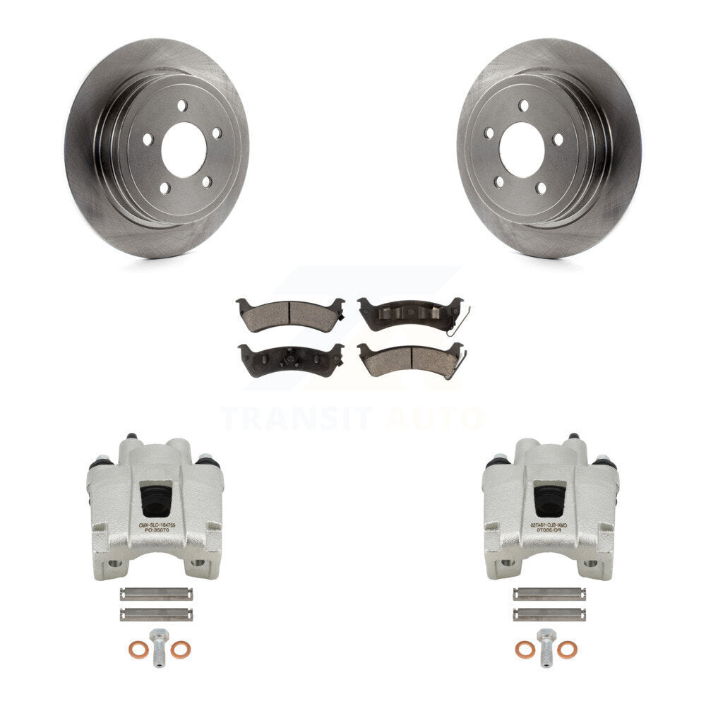 Rear Disc Brake Rotors And Ceramic Pads Kit With Calipers For Ford Explorer Sport Trac