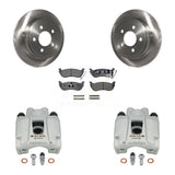 Rear Disc Brake Rotors And Ceramic Pads Kit With Calipers For Jeep Liberty Wrangler TJ