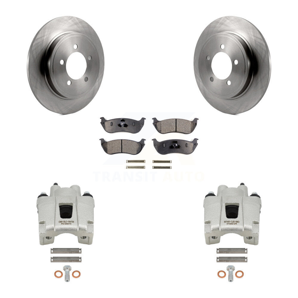 Rear Brake Rotor & Ceramic Pad Kit With Calipers For Ford Explorer Mercury Mountaineer