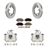 Rear Brake Caliper Rotor Ceramic Pad Kit For 15-19 Ford Transit-350 HD With 6 Lug Wheels KC8-100213T