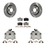 Rear Disc Brake Rotors And Ceramic Pads Kit With Calipers For Volkswagen Jetta