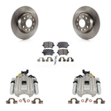 Rear Disc Brake Caliper Rotors And Ceramic Pads Kit For Volkswagen Jetta