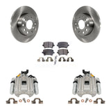 Rear Disc Brake Caliper Rotors And Ceramic Pads Kit For Volkswagen Jetta