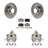 Rear Disc Brake Rotors And Ceramic Pads Kit With Calipers For Volkswagen Jetta