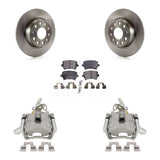 Rear Disc Brake Rotor & Ceramic Pad Kit With Calipers For Volkswagen Jetta GTI Audi A3