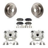 Rear Disc Brake Caliper Rotors And Ceramic Pads Kit For 2009-2016 Toyota Venza KC8-100236T