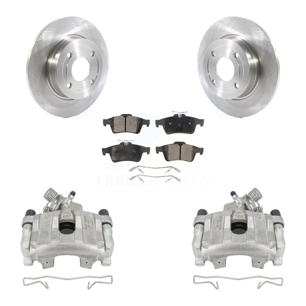 Rear Disc Brake Rotors & Ceramic Pad Kit With Calipers For 2018-2021 Ford EcoSport FWD