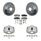 Rear Brake Caliper Rotor & Ceramic Pad Kit For Chevrolet GMC Silverado 1500 Sierra Astro KC8-100264T