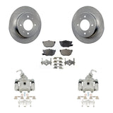 Rear Disc Brake Rotors And Ceramic Pads Kit With Calipers For Hyundai Elantra