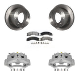 Rear Disc Brake Caliper Rotor Ceramic Pad Kit For GMC Sierra 3500 HD Chevrolet Silverado KC8-100291T