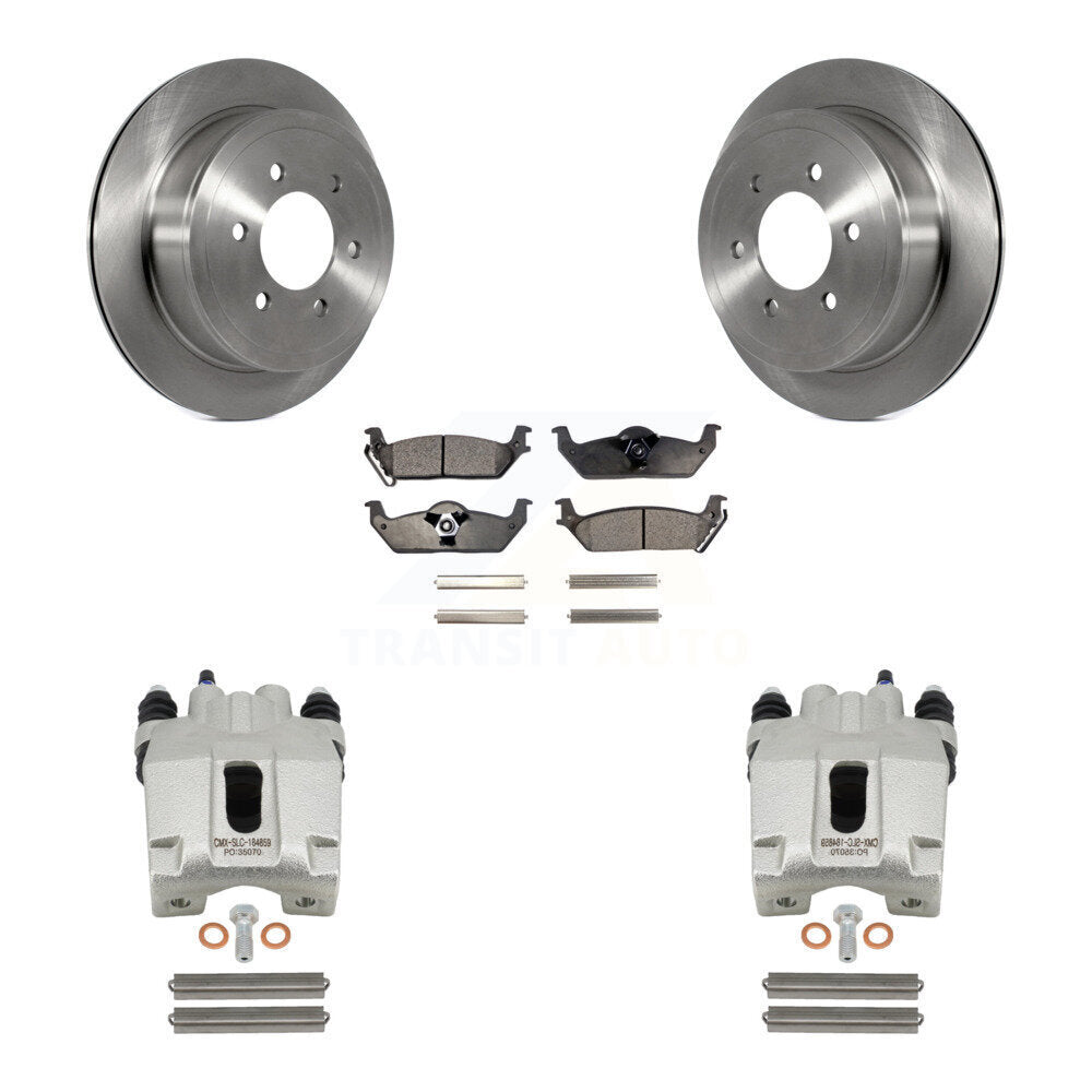 Rear Disc Brake Rotor And Ceramic Pad Kit With Calipers For Ford F-150 Lincoln Mark LT