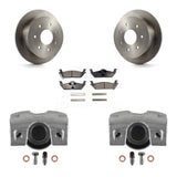 Rear Brake Rotor & Ceramic Pad Kit With Calipers For 2004 Ford F-150 With 7 Lug Wheels