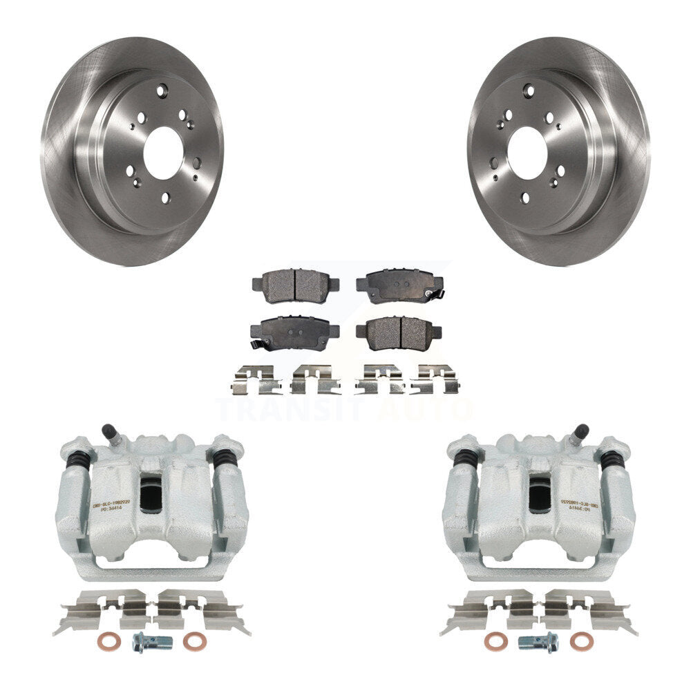 Rear Disc Brake Rotors And Ceramic Pads Kit With Calipers For 2005-2010 Honda Odyssey