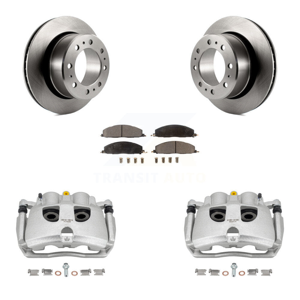 Rear Disc Brake Rotors And Ceramic Pads Kit With Calipers For Ram 2500 3500 Dodge