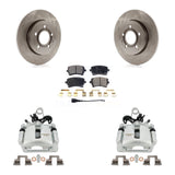 Rear Disc Brake Rotors And Ceramic Pads Kit With Calipers For Audi A4 Quattro