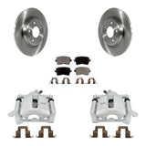 Rear Disc Brake Rotors And Ceramic Pads Kit With Calipers For Audi Q5 A4 Quattro A5